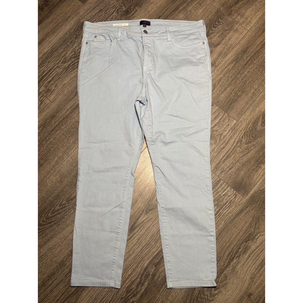 NYDJ‎ Clarissa Ankle Jeans 16 Light Blue Slim Leg Pants Made in USA